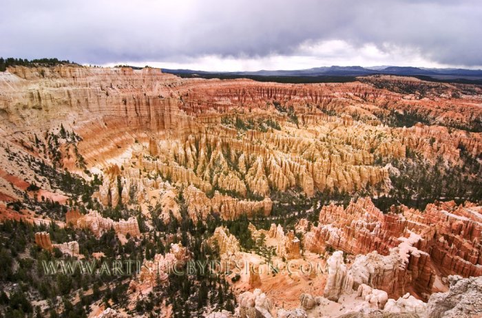 Overcast Skies Over Bryce Amphitheater - 20"x 30" Signed Print