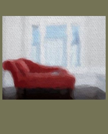 The Red Chaise - Sableux Peut-être Fine Art Print (28.8 x 24.0")