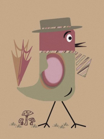 Dapper Dan - - Sabby's Birds - Original Artwork - Sableux Peut-être