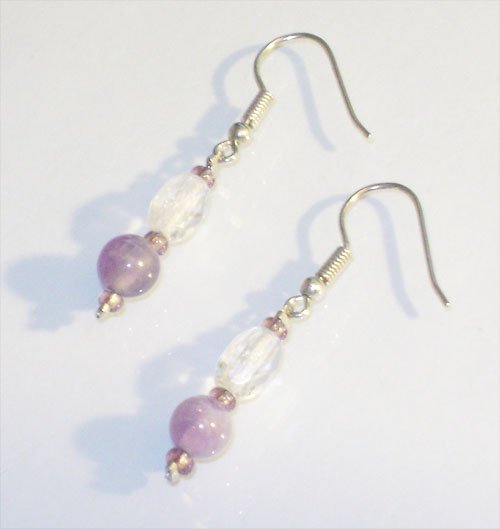 Amethyst and Crystal Earrings