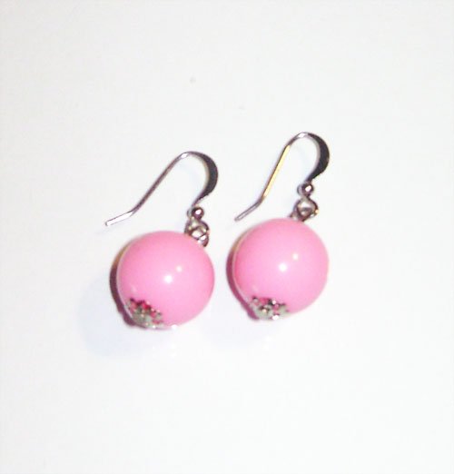 Pink Ball Earrings
