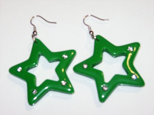 Green Star Earrings