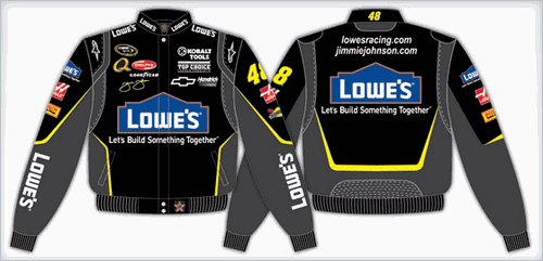 2008 JIMMIE JOHNSON LOWE'S KIDS BLACK TWILL JACKET