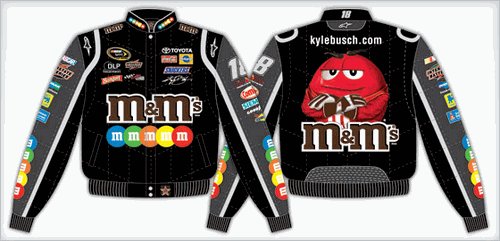 2008 KYLE BUSCH M&M'S KIDS BLACK TWILL JACKET