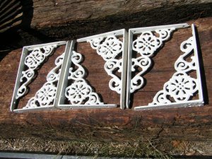6 Cast Iron Wall Shelf Brackets Corbel VICTORIAN Braces ec
