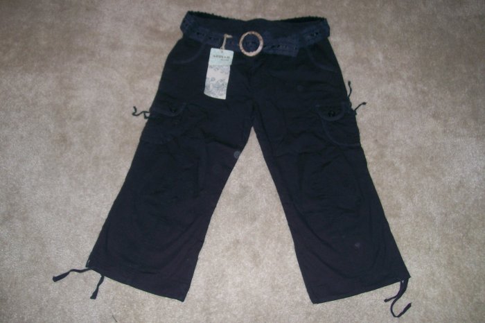 NWT 7/8 STRETCH "APOLLO JEANS" BLACK CAPRIS...SEXY!