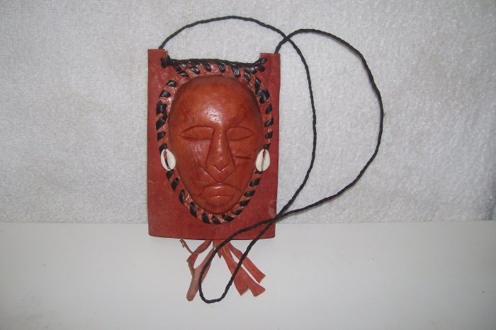 AUTHENTIC WEST AFRICAN MASK NECK PURSE