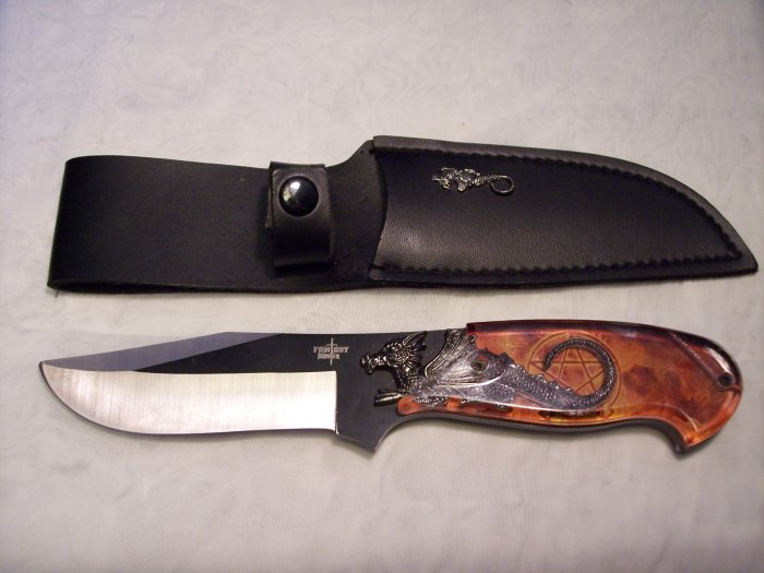 Amber Dragon Handled Knife