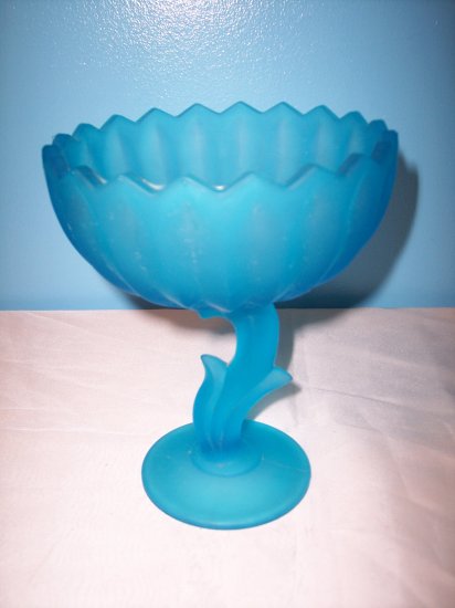 Vintage Blue Flowering Candy Dish