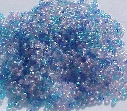 Vintage Ocean Blue Mix Fire Polish Czech Glass Bead 3mm