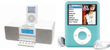 Ipod Music Combo - Apple 8GB iPod nano (Blue) + Jensen Universal iPod Docking Music System