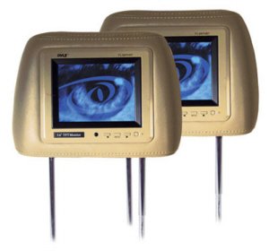 Pyle PL56PHRT Complete Tan Vinyl HEADREST PAIR W/ BUILT-IN 5.6" TFT-LCD MONITORS