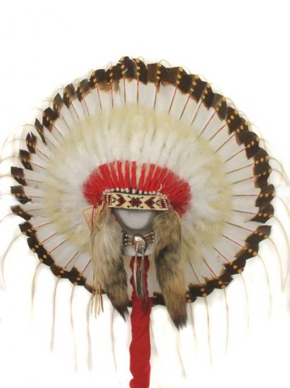 1875-Era Native American Indian Traditional Warbonnet Headdress