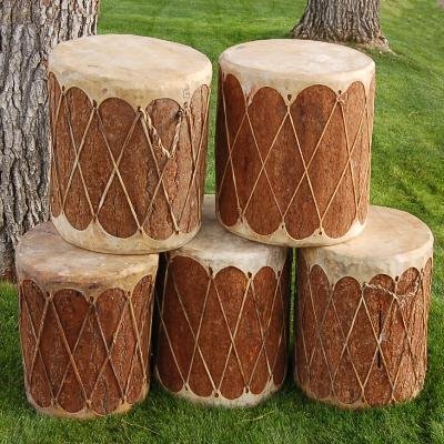 Native American Tarahumara Indian Wood Powwow Drum