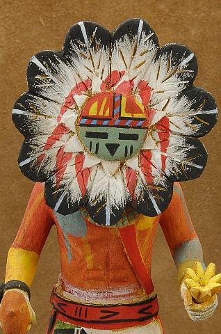 Native American Hopi Indian Carved Kachina Doll Sunfacce