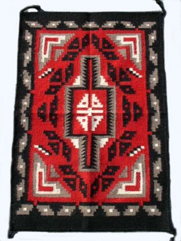 Southwestern Native American Design Handwoven Wool Rug