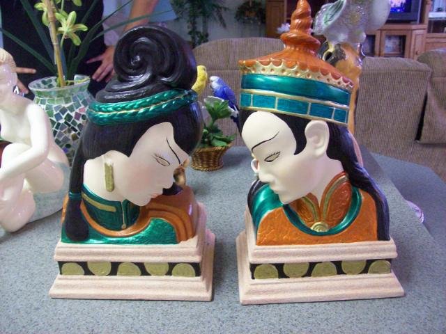 Handmade Asian Statue Bookends