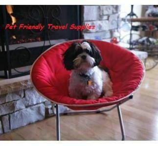 Flipo Comfort Suspension Bed Round Nylon Pet Moon Chair Adjustable Frame Large Dog Cat up to 40 lbs