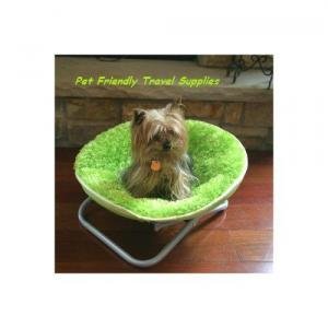 Flipo Comfort Suspension Bed Round Fuzzy Pet Moon Chair Adjustable Frame Large Dog Cat up to 40 lbs