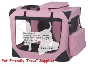 PET GEAR Deluxe Soft Dog Crate Kennel Cage Small~Pink holds pets up to 30 lbs.
