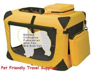 PET GEAR Deluxe Soft Dog Crate Kennel Cage X-Small~Gold holds pets up to 15 lbs.
