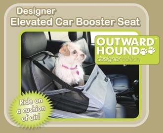 Outward Hound Designer Elevated Car Dog Booster Seat Medium holds pets up to 30 lbs.