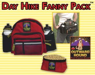 Outward Hound Day Hike Dog Fanny Pack with 2 Bottles