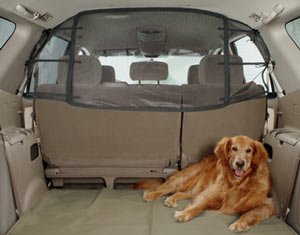 Solvit Net Pet Barrier Secures Dog Safely in Rear of Vehicle