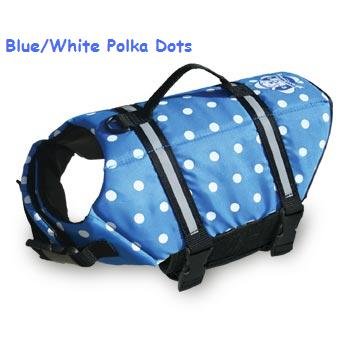 Paws Aboard Nautical or Pink or Blue Polka Dot Designer Dog Safety Life Jacket Vest Preserver Large