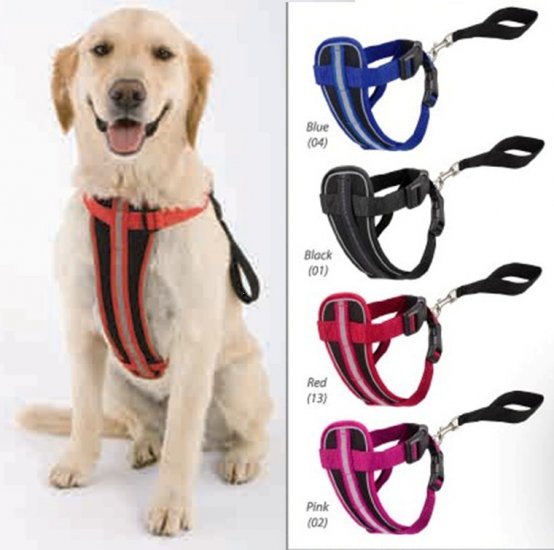 Doggles Chest Plate Dog Harness Bright Reflective X-Large ~ BLUE