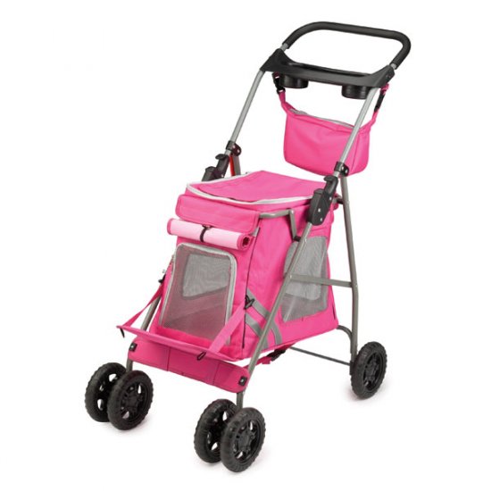 Cruising Companion Classic Pet Dog Stroller Pink or Blue holds pets up to 15 lbs.