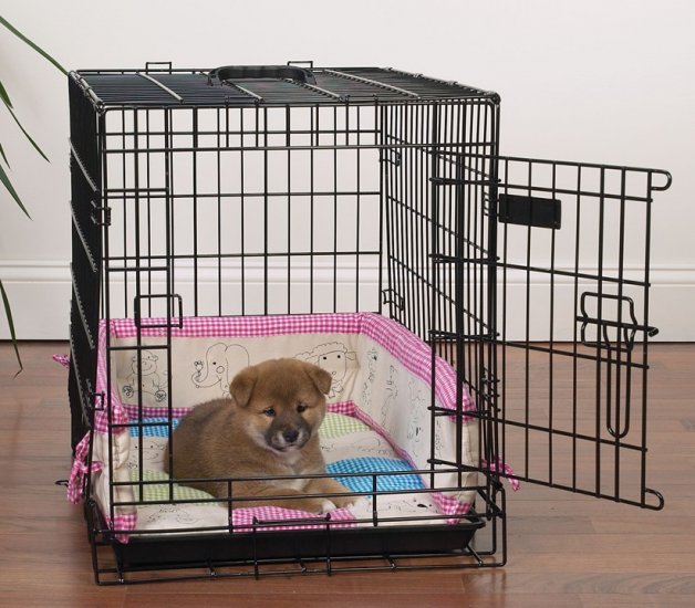 Slumber Pet Baby Bumper Embroidered Crate Kit for Pets Size Medium