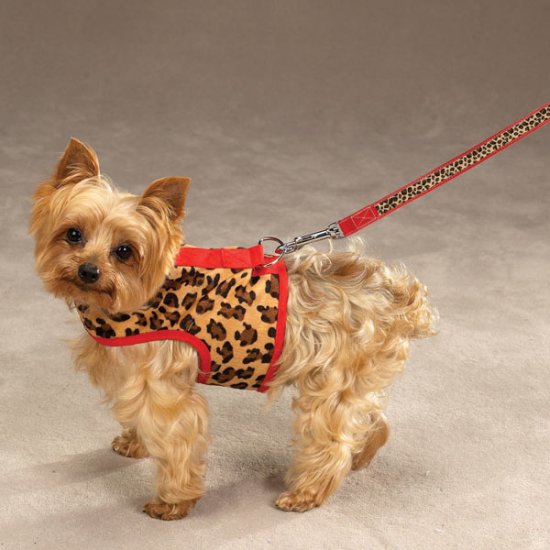 X-Small Zack & Zoey Safari Harness Vests RED LEOPARD
