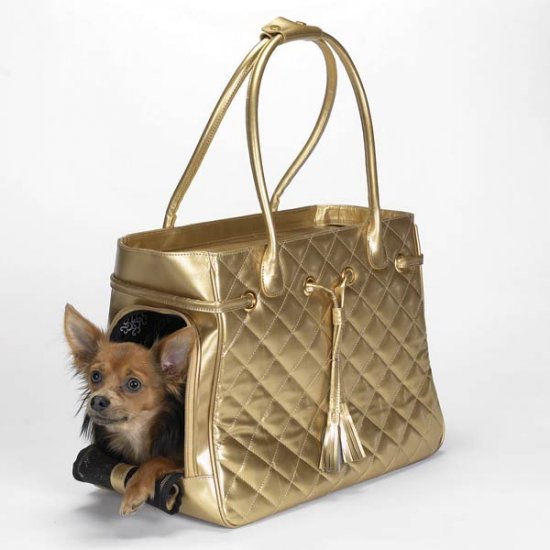 Small up to 11 lbs Zack & Zoey Quilted Metallic Pet Carriers Dog Tote Cat Purse GOLD or SILVER