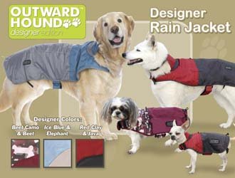 Outward Hound Dog Designer Rain Jacket - Foul Weather Gear - Large Designer Colors