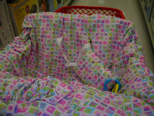 Pink Squares Shopping Cart Cover
