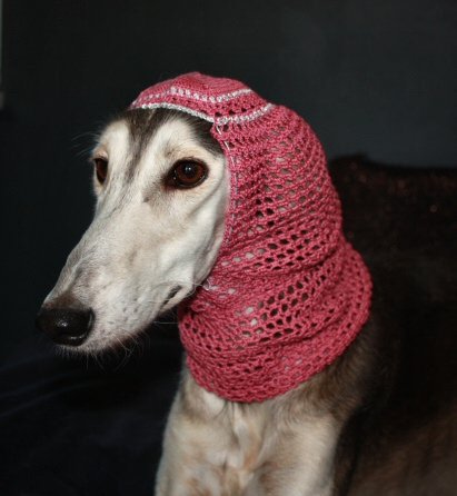 Harem snood - Dark pink with silver