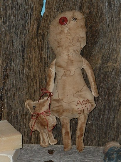 Primitive 1771 Prairie Ann Doll With Her Teddy Bear E Pattern