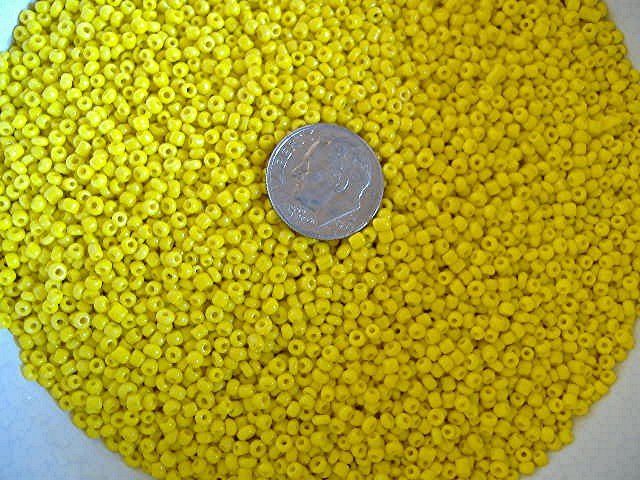 Size 11 Matsuno seed beads opaque yellow 15 grams