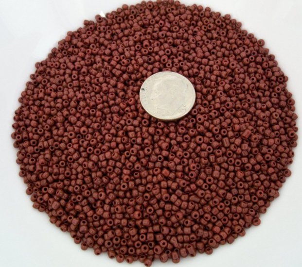 Size 11 Matsuno seed beads opaque red brown15 grams