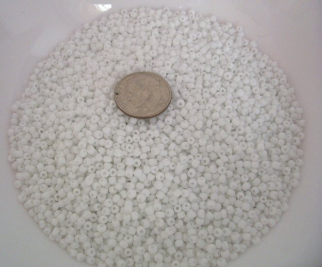 Size 11 Matsuno seed beads opaque white 15 grams