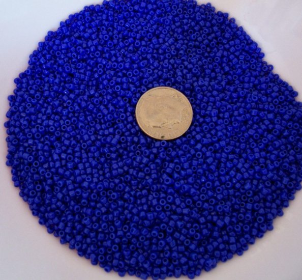 Size 11 Matsuno seed beads opaque dark cobalt blue 15 grams