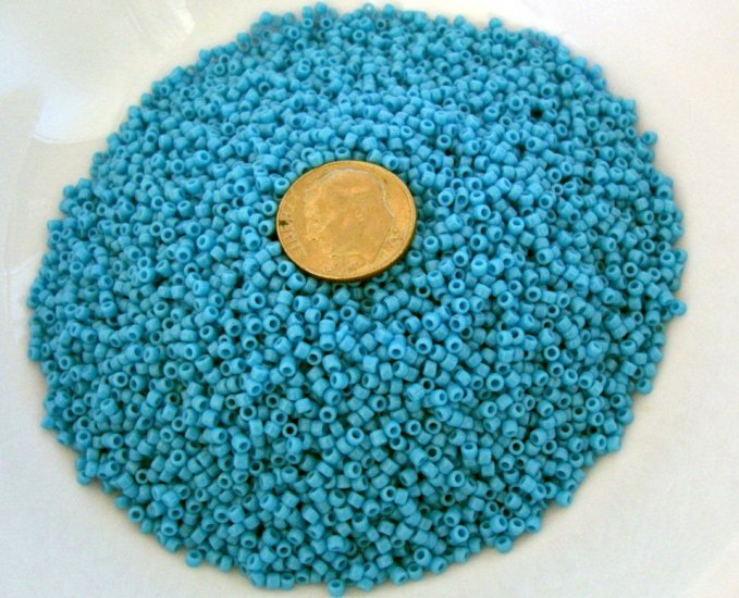 Size 11 Matsuno seed beads opaque light blue 15 grams