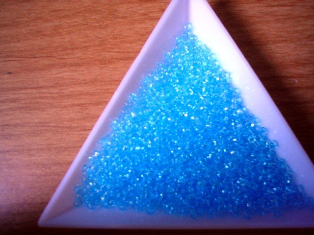 Size 11 Matsuno seed beads transparent aqua 15 grams