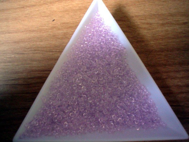 Size 11 Matsuno seed beads transparent pink 15 grams