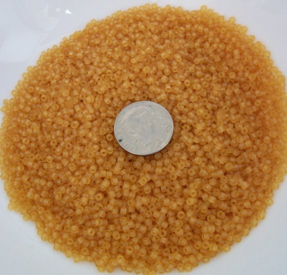 Size 11 Matsuno seed beads matte amber 15 grams