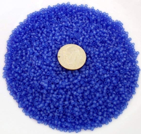 Size 11 Matsuno seed beads matte blue 15 grams