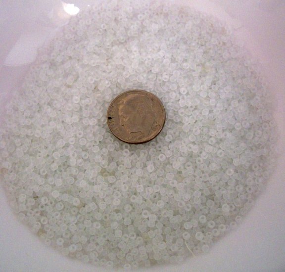 Size 11 Matsuno seed beads matte clear 15 grams