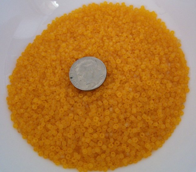 Size 11 Matsuno seed beads matte orange 15 grams