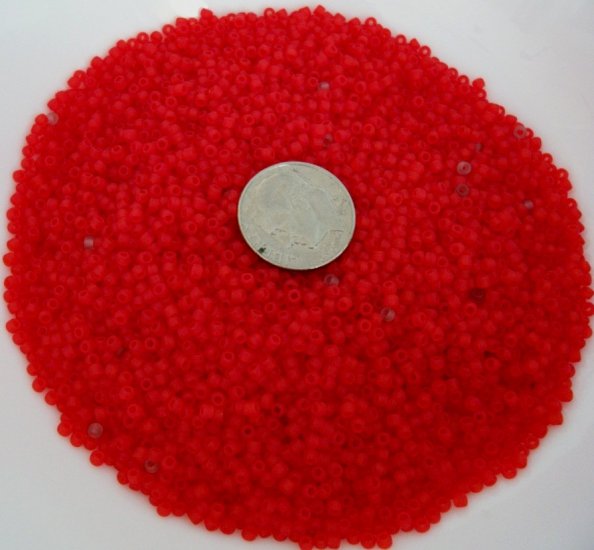 Size 11 Matsuno seed beads matte red 15 grams